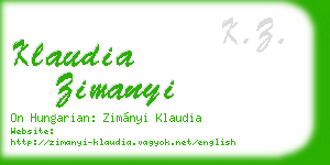 klaudia zimanyi business card