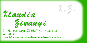 klaudia zimanyi business card